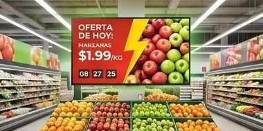 Sinalização digital em supermercados